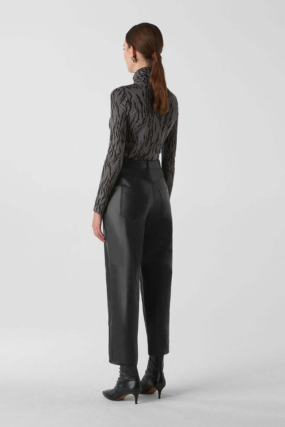 Leather Barrel Leg Jean