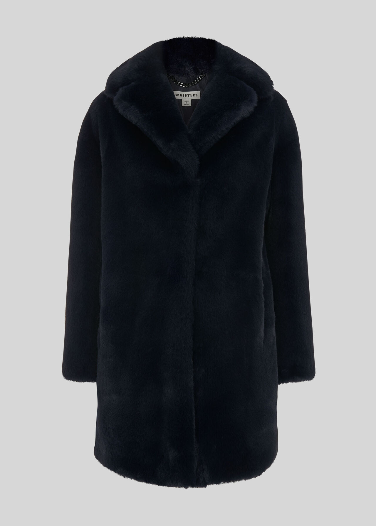 Frankie Faux Fur Coat Navy