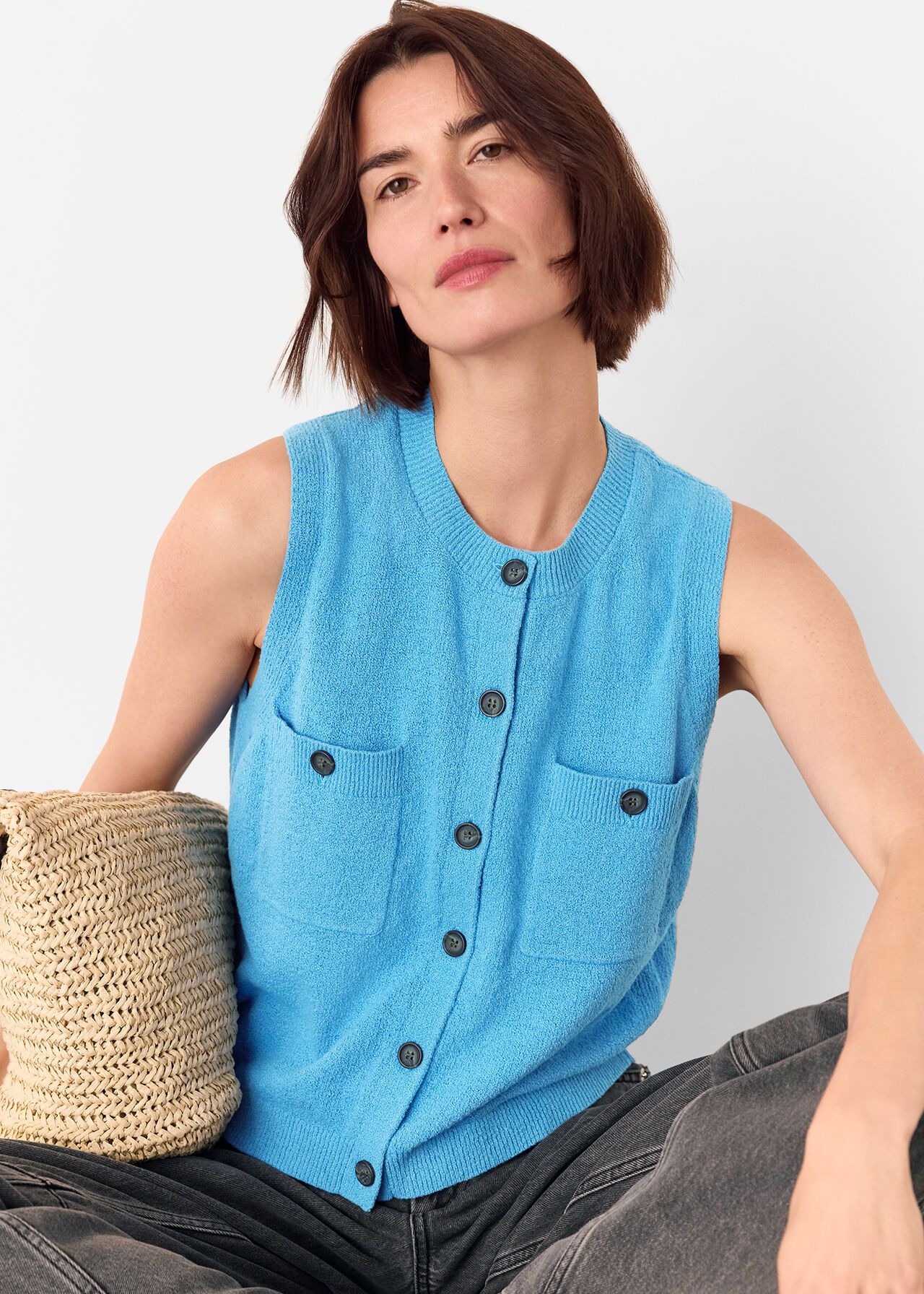 Cotton Boucle Textured Tank