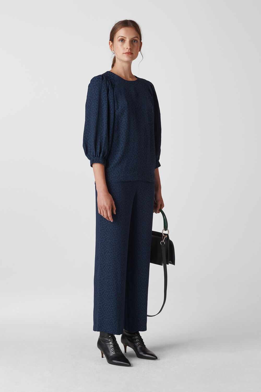 Animal Jacquard Top Navy