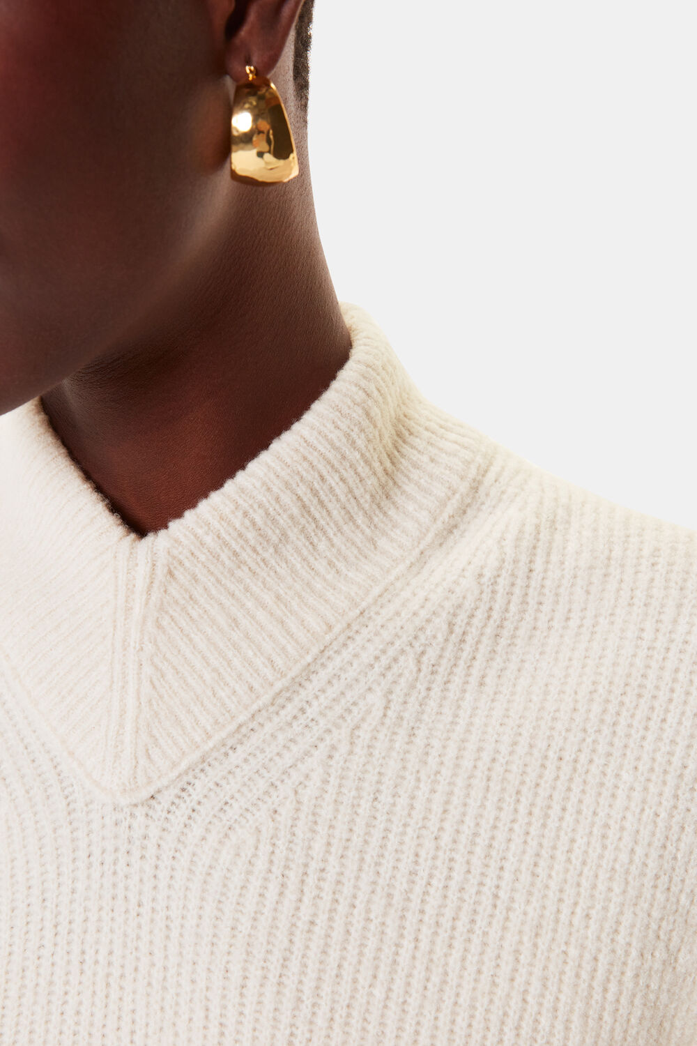High V Neck Wool Mix Tank