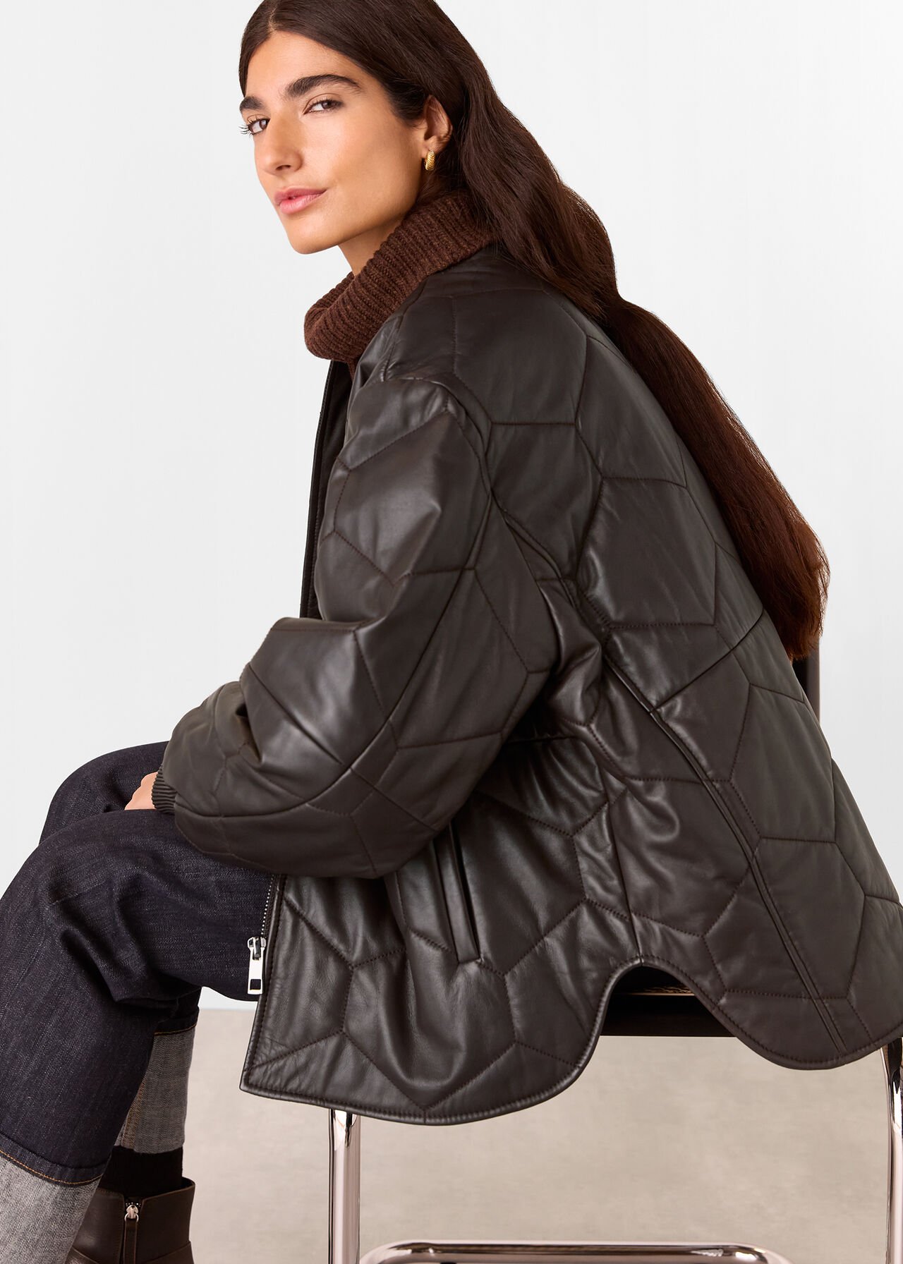 Cleo Leather Quilted Jacket