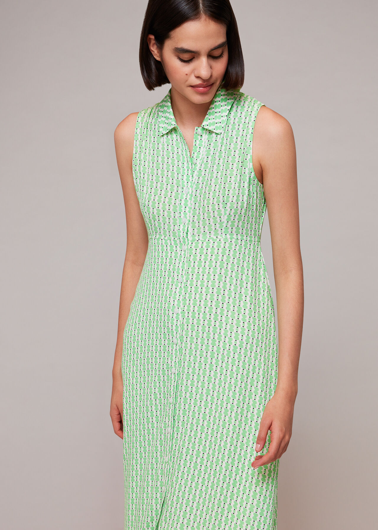 Vertical Stack Shirt Dress