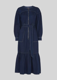 Hilde Tiered Denim Dress Dark Denim