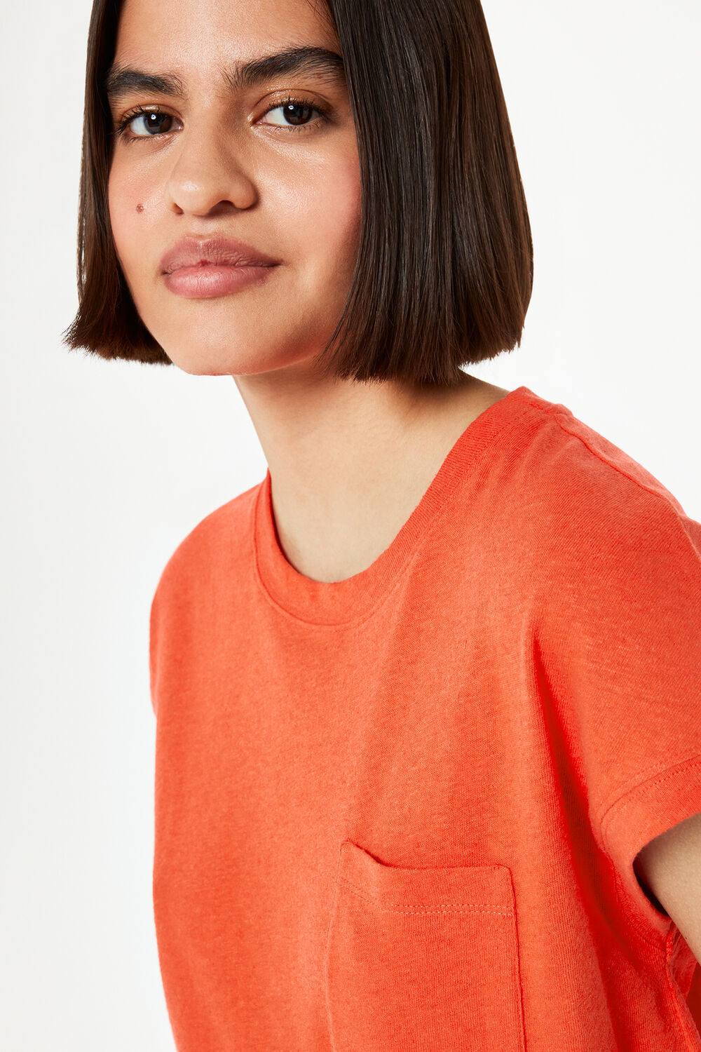 Ember Linen Mix Pocket Tee
