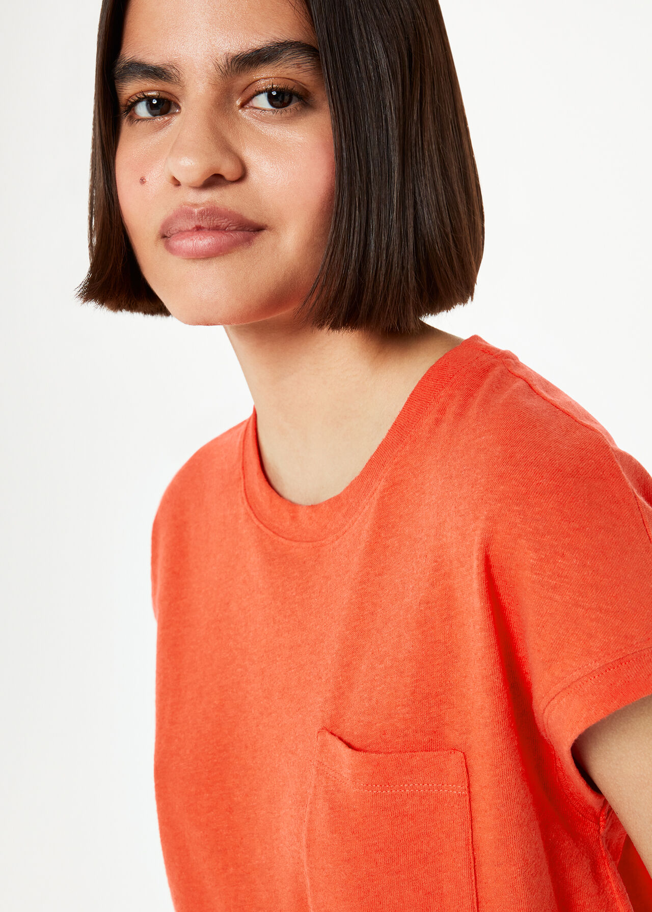 Ember Linen Mix Pocket Tee