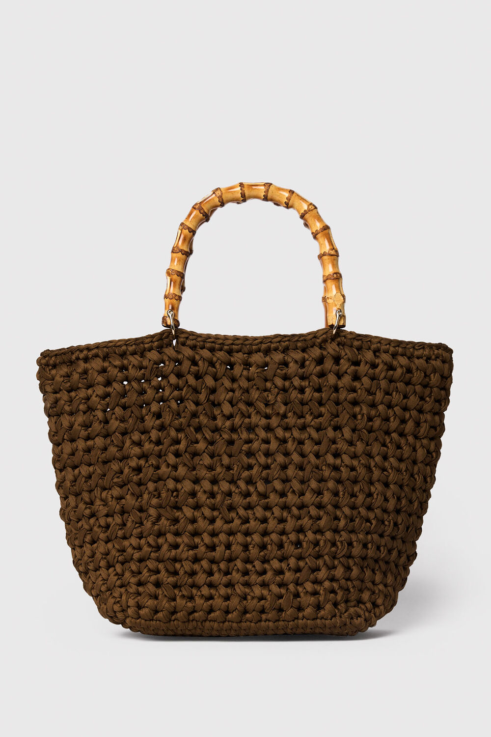 Bamboo Handle Crochet Bag