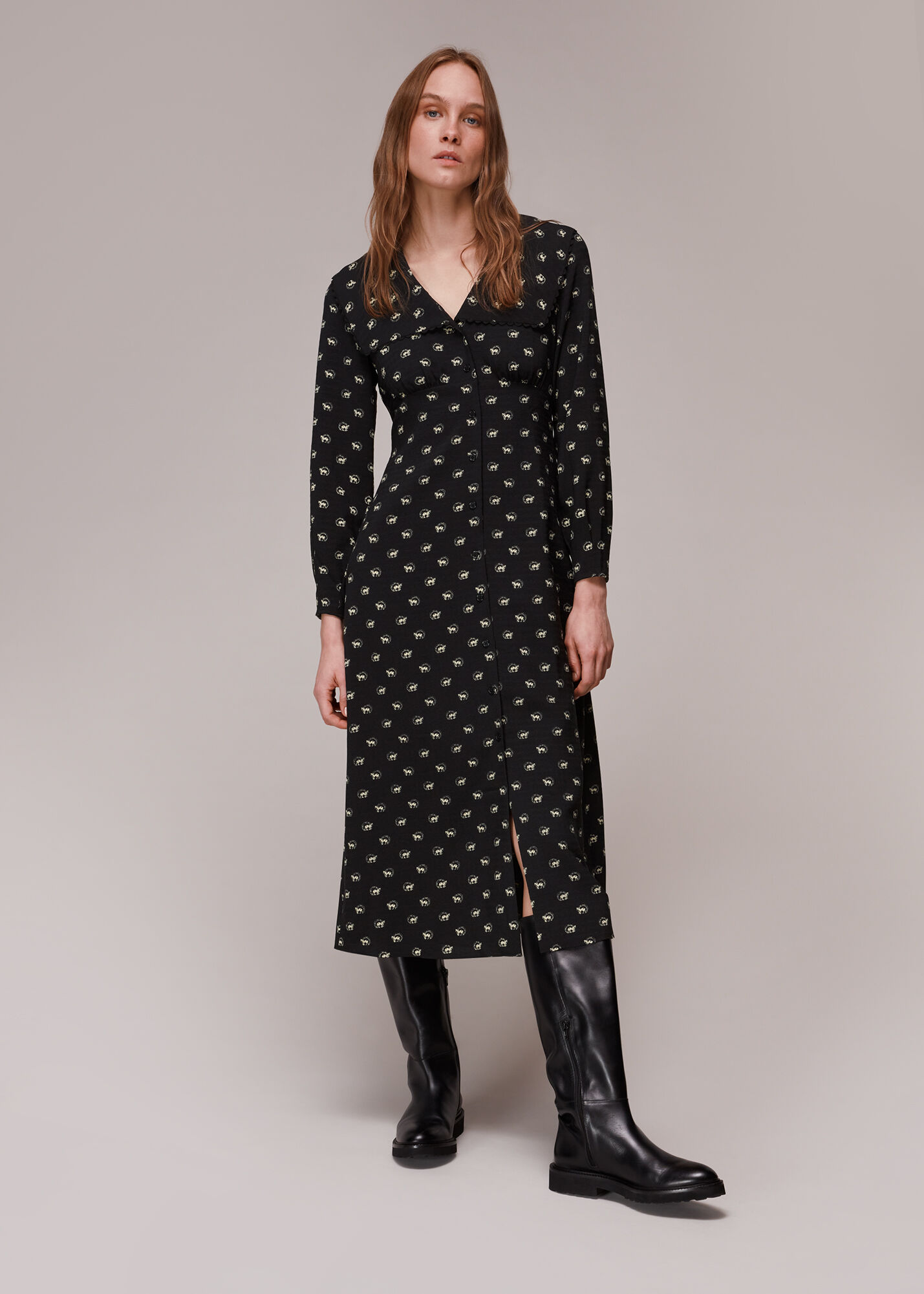 Whistles horse shop print dress