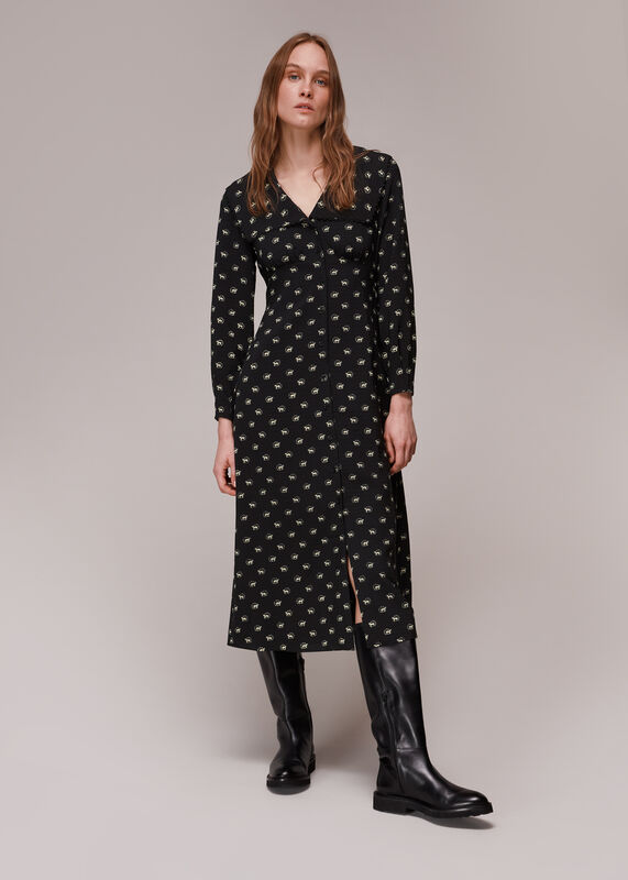 Black Izzy Horseshoe Collar Dress