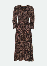 Jungle Cheetah Shirred Dress