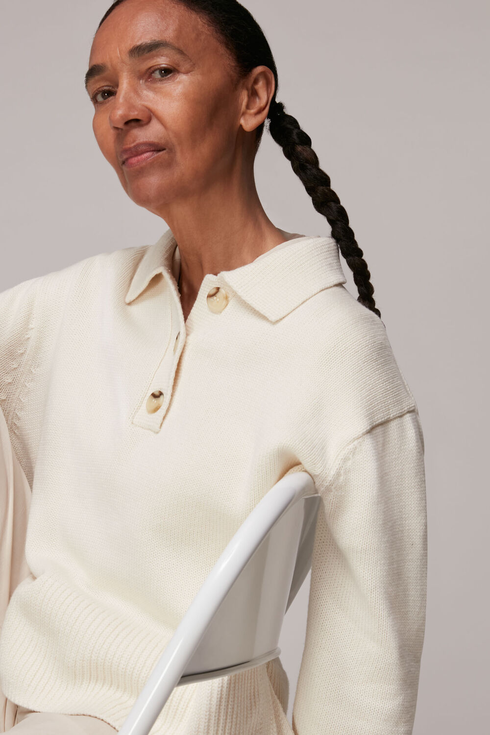 Button Front Polo Knit
