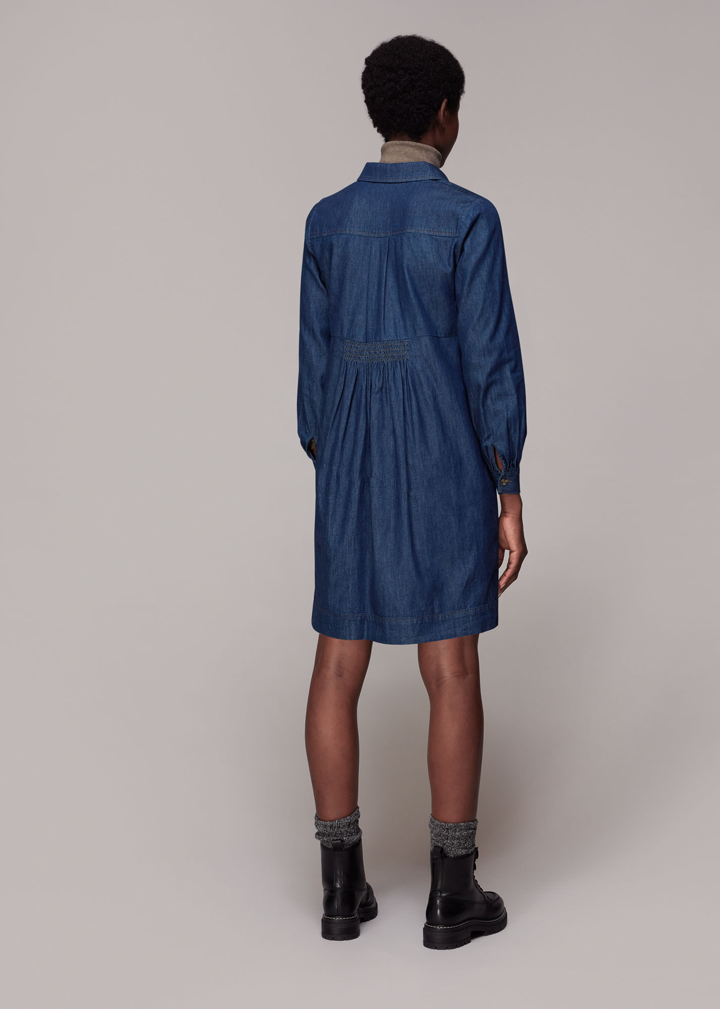 Dark Denim Chambray Dress WHISTLES