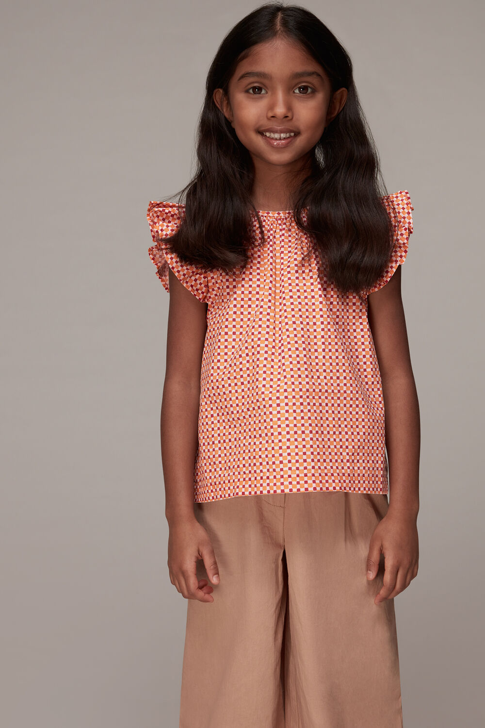Pink Ditsy Square Ursula Top
