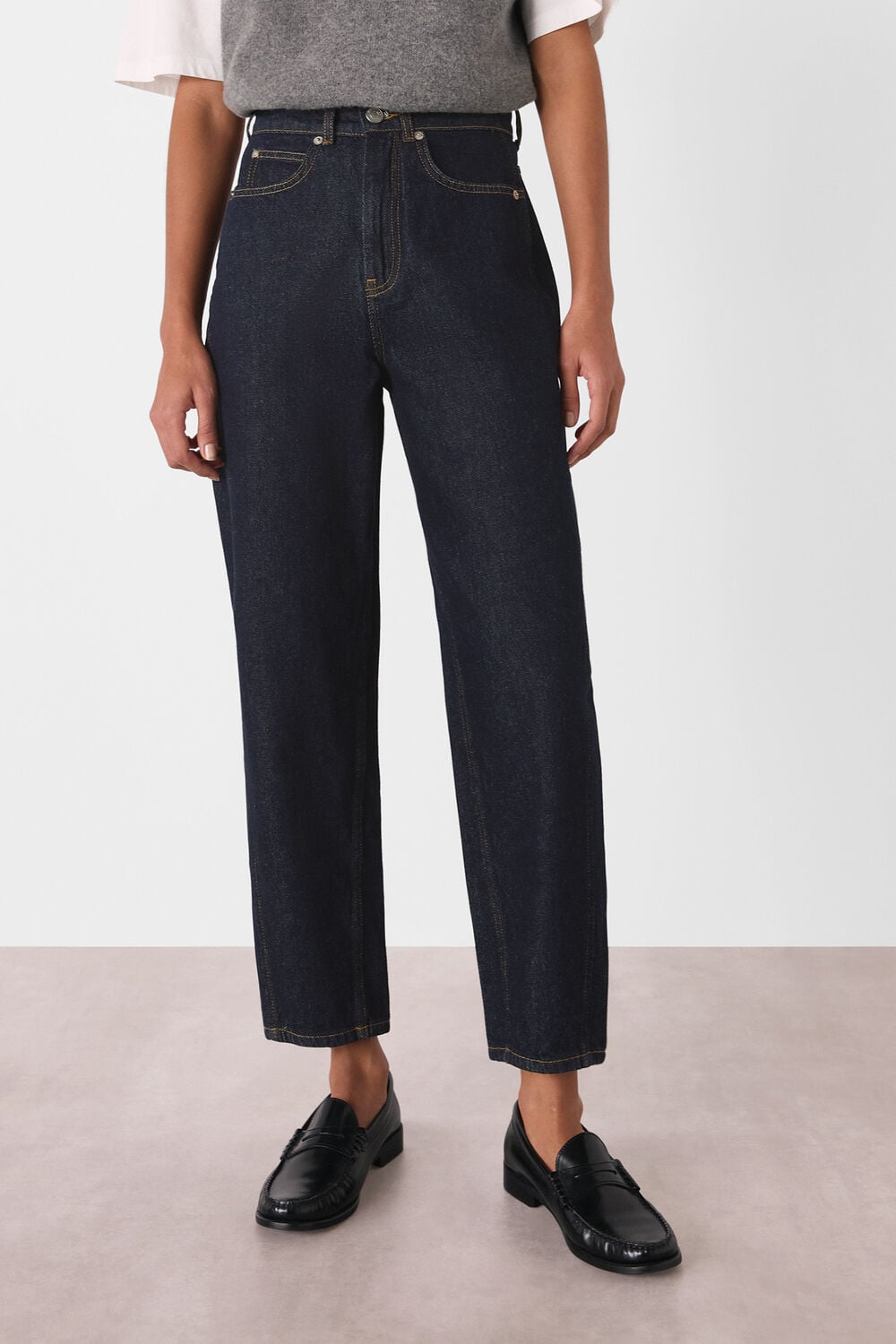 Authentic Barrel Leg Jean Dark Denim