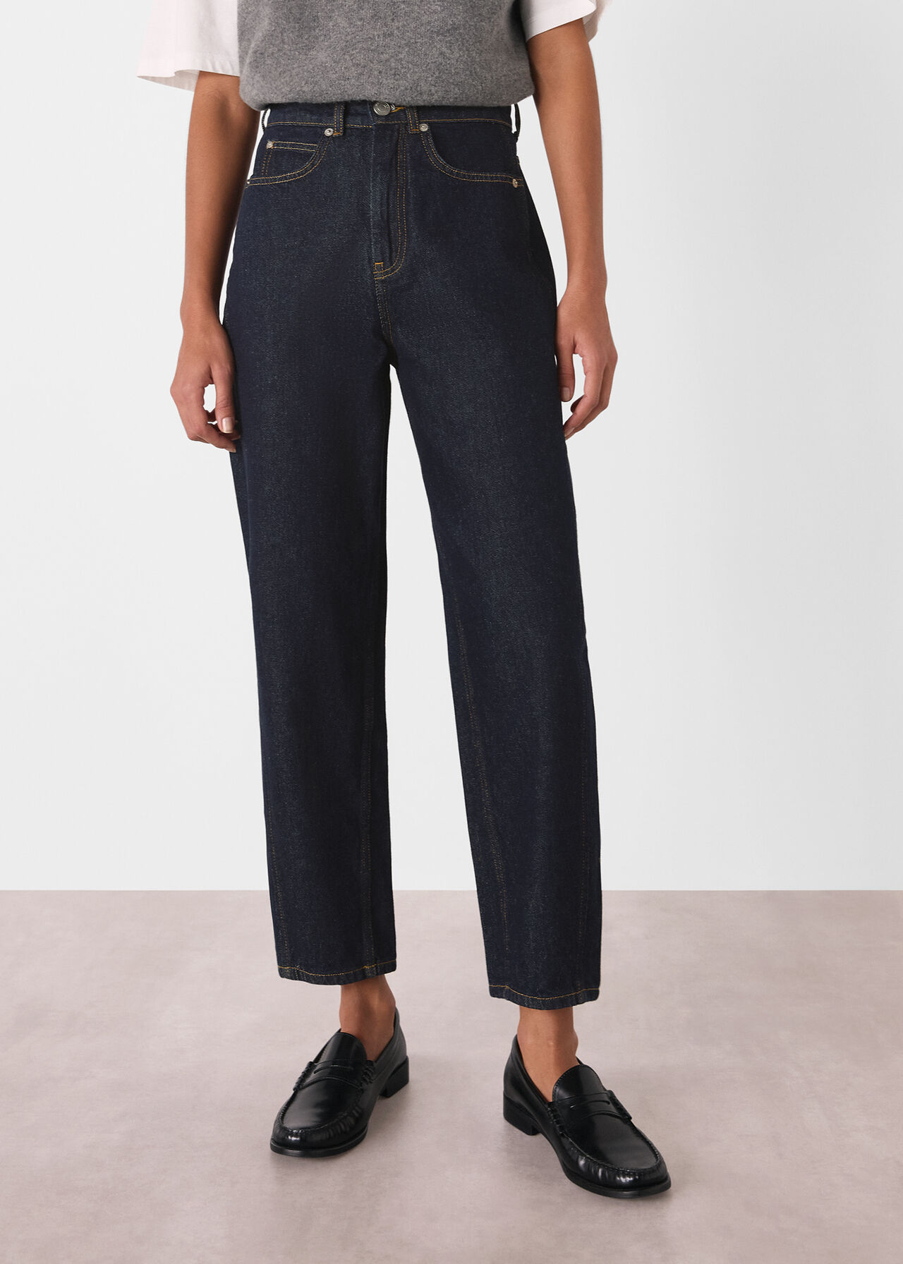 Authentic Barrel Leg Jean Dark Denim