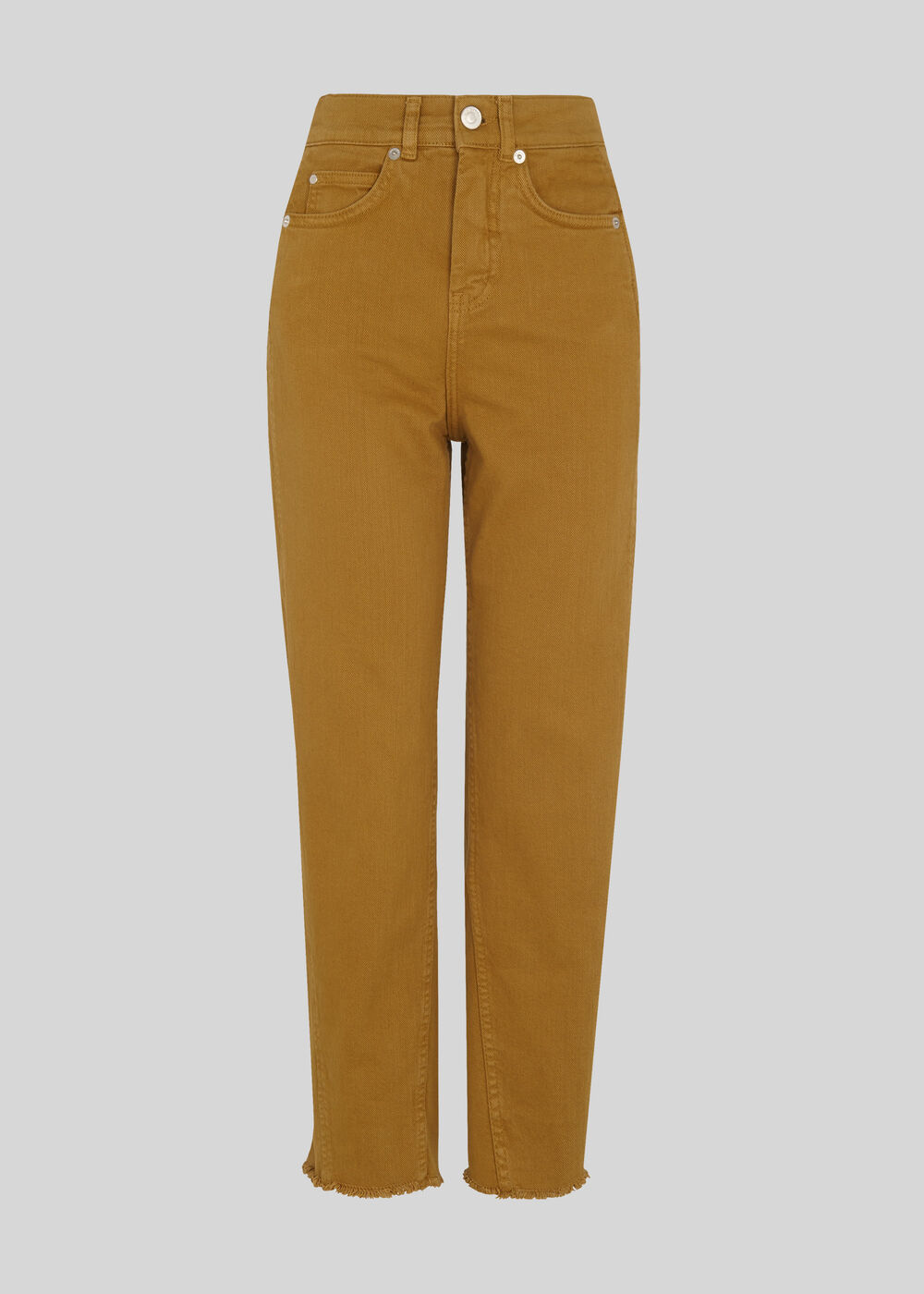 High Waist Barrel Leg Jean Camel