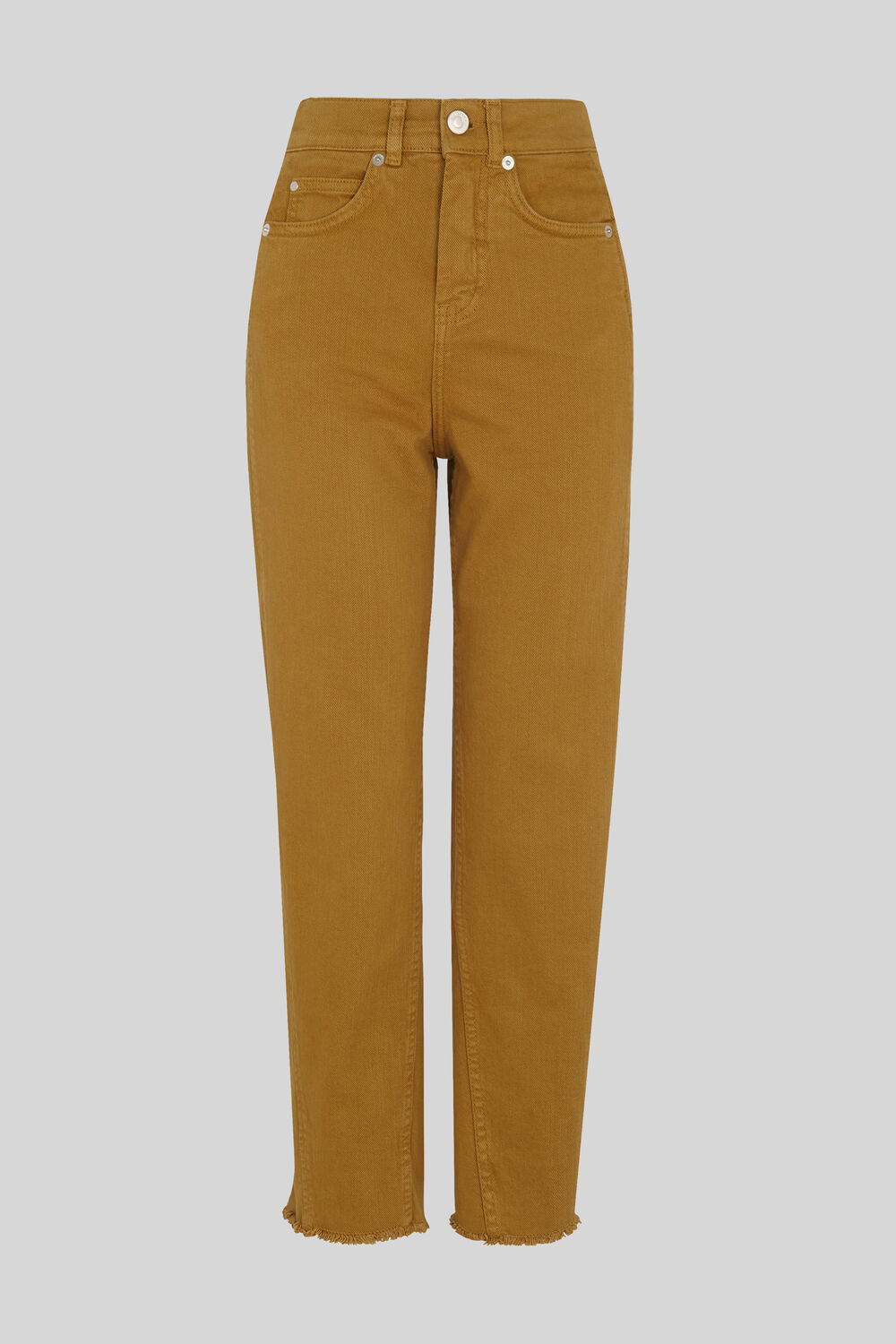 High Waist Barrel Leg Jean Camel