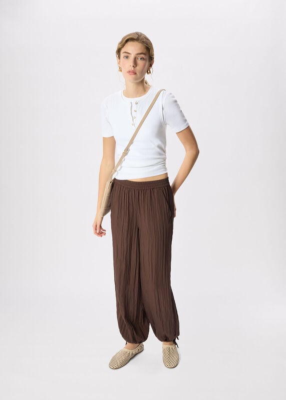 White Henley Button Front Tank