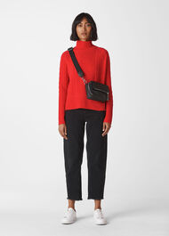 Cable Funnel Neck Wool Knit