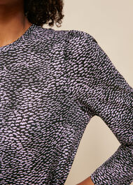 Ripple Puff Sleeve Print Top