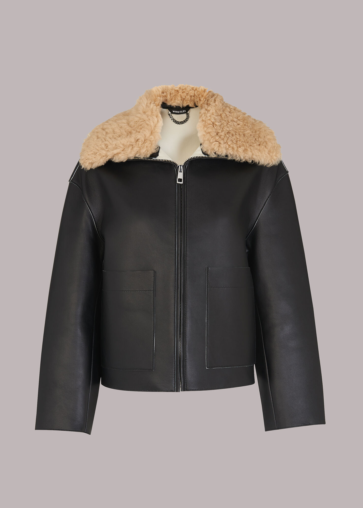 Whistles sheepskin coat top