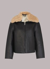 Bonded Shearling Collar Jacket