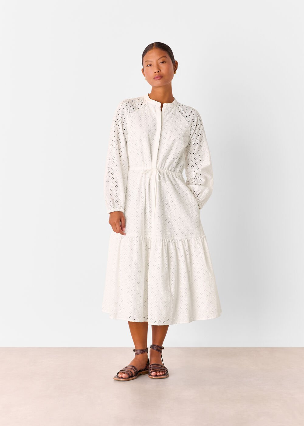 Petite Broderie Midi Dress