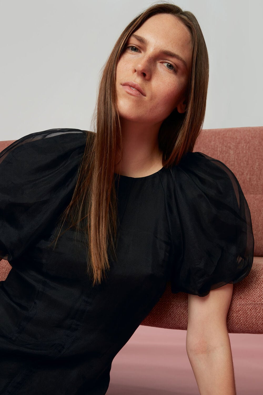 Organza Puff Sleeve Dress