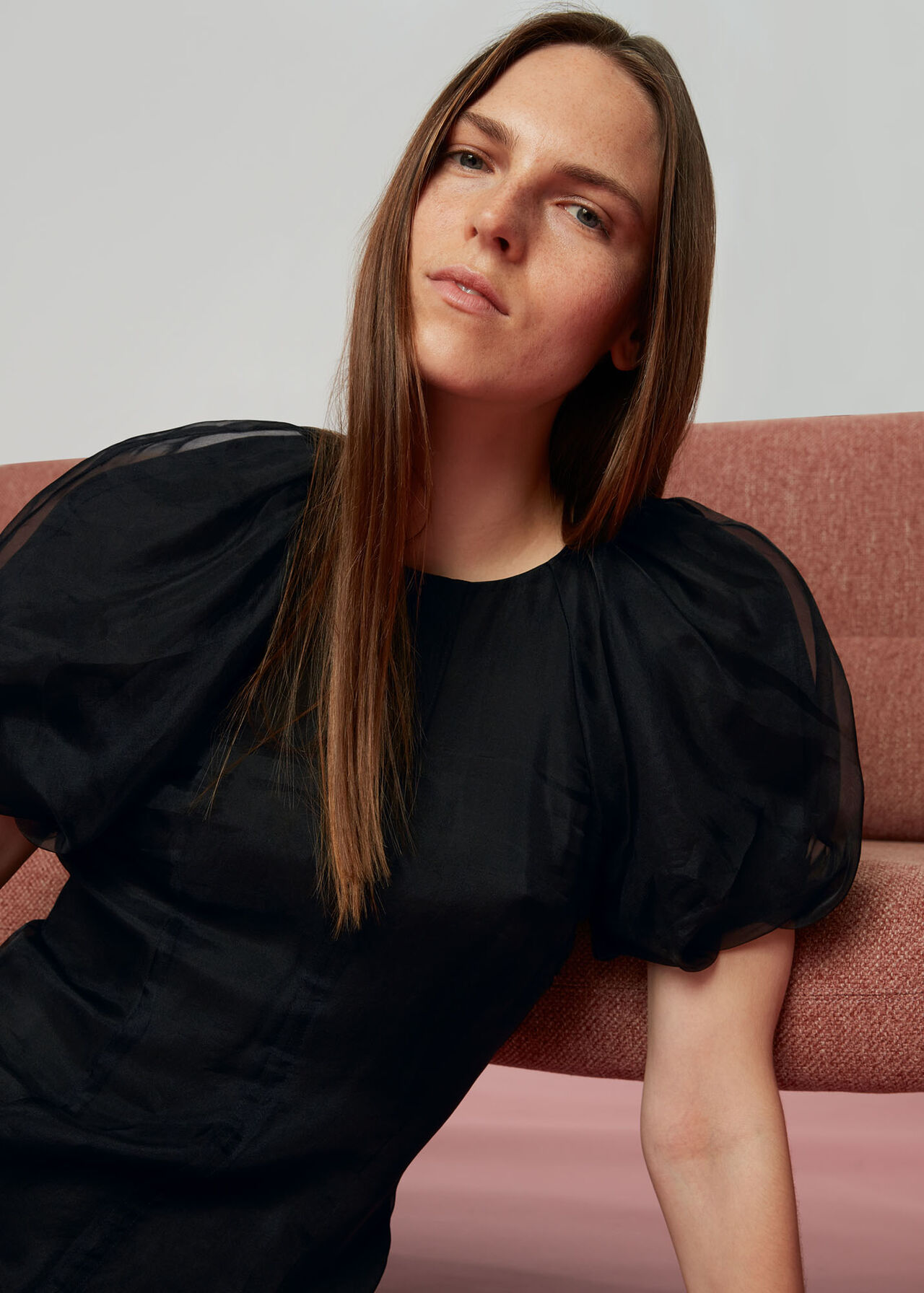 Organza Puff Sleeve Dress