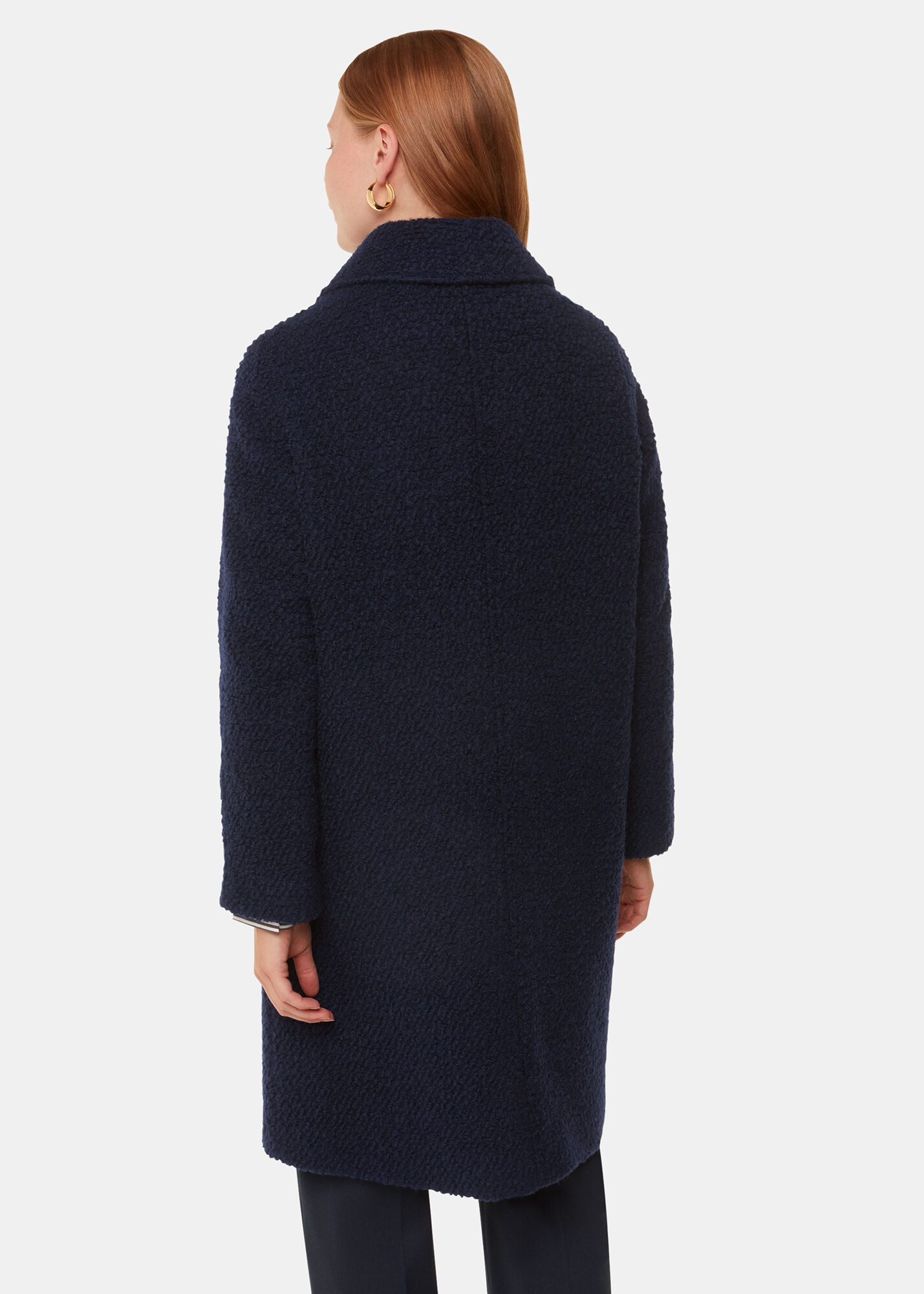 Principles navy boucle coat top