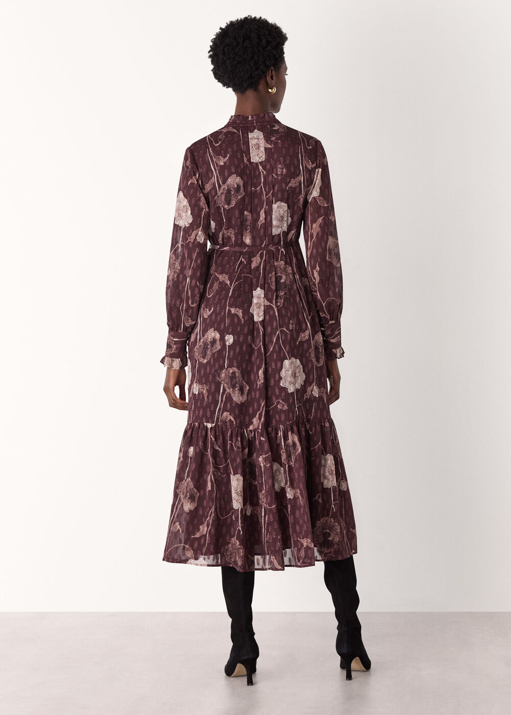 Floral Dobby Midi Dress