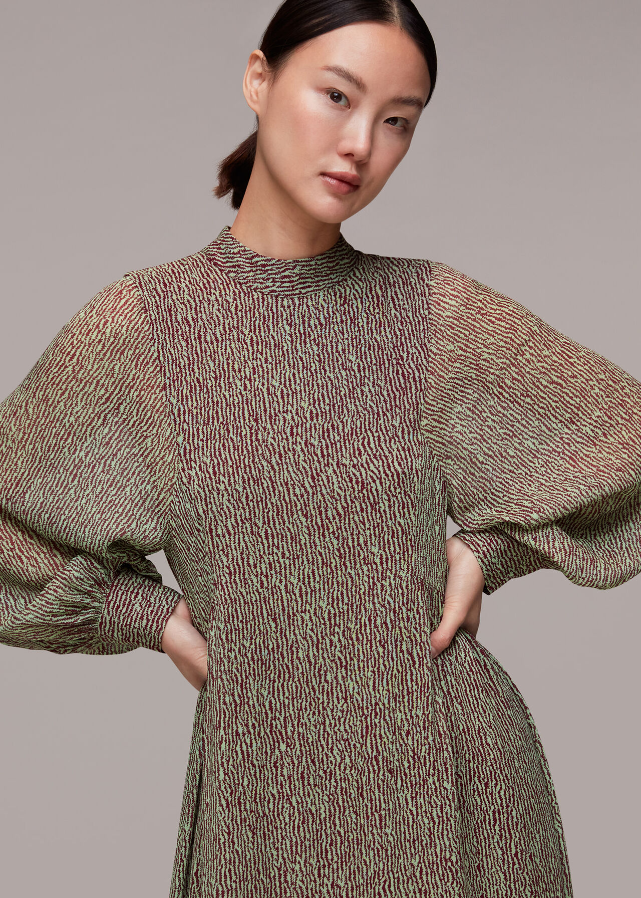 Maze Print Midi Dress