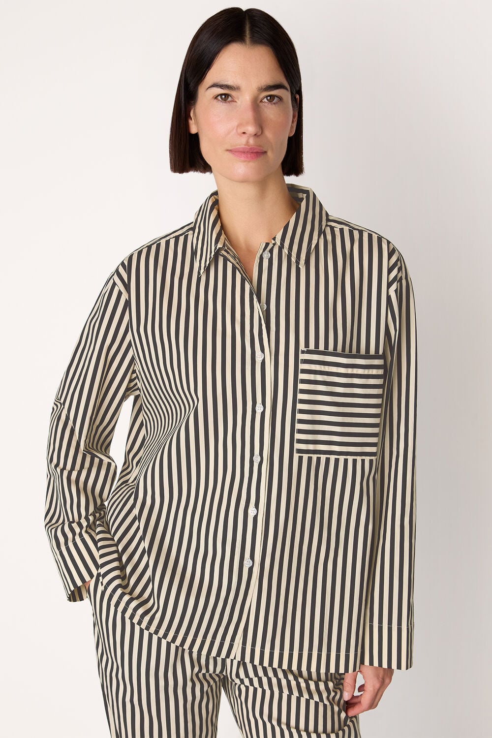 Cotton Stripe Pyjama Shirt