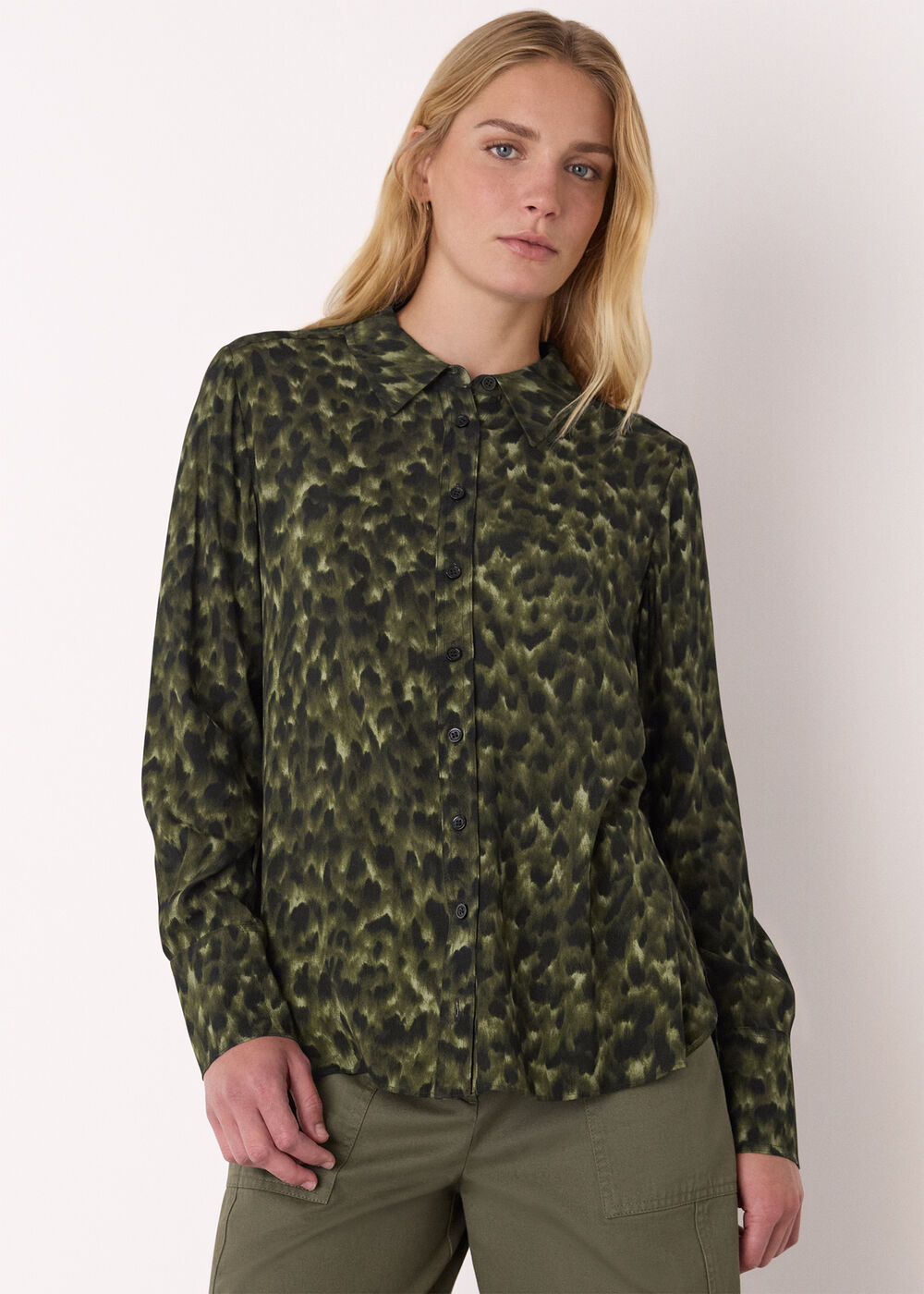 Animal Print Collared Shirt