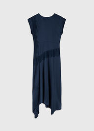 Lace Insert Asymmetric Dress