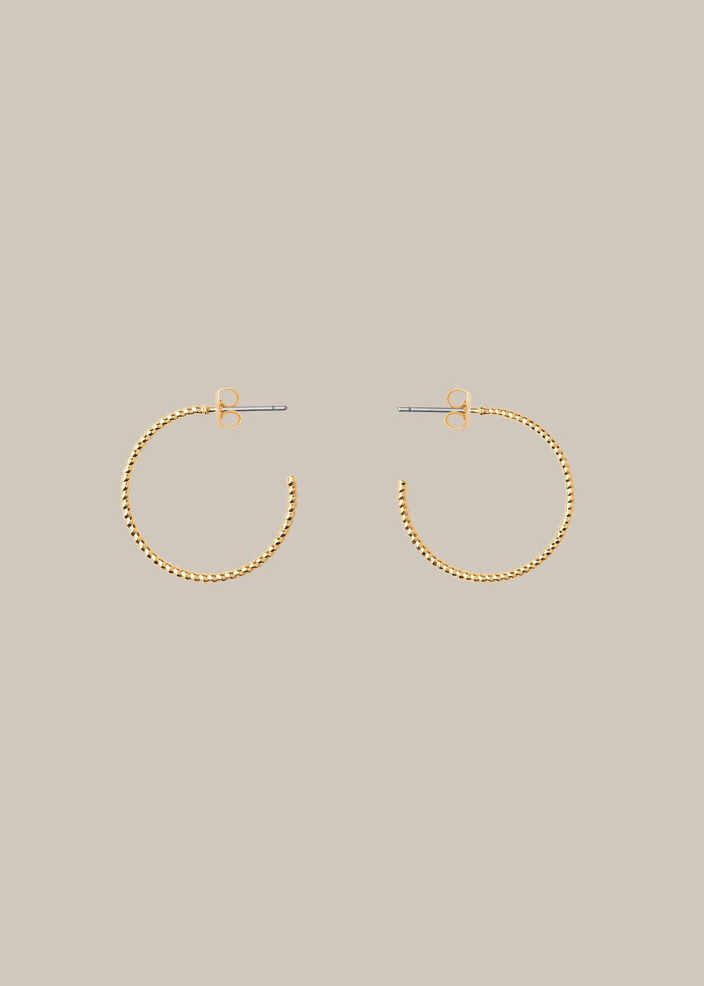 Engraved Hoop Earring Gold/Multi