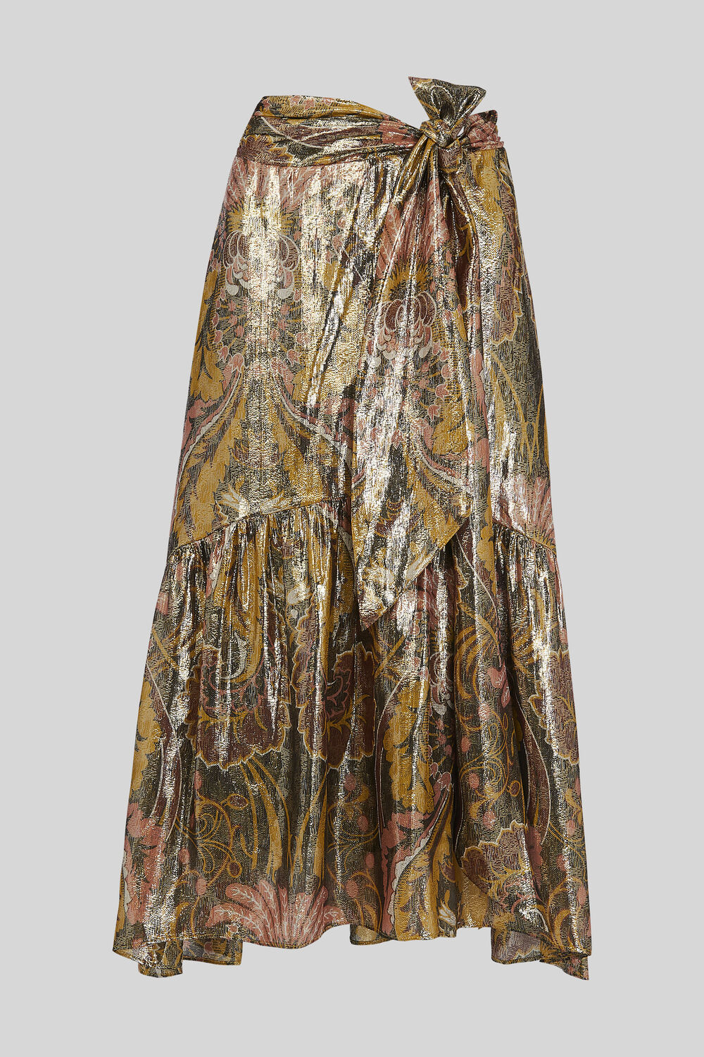 Paisley Metallic Skirt Multicolour