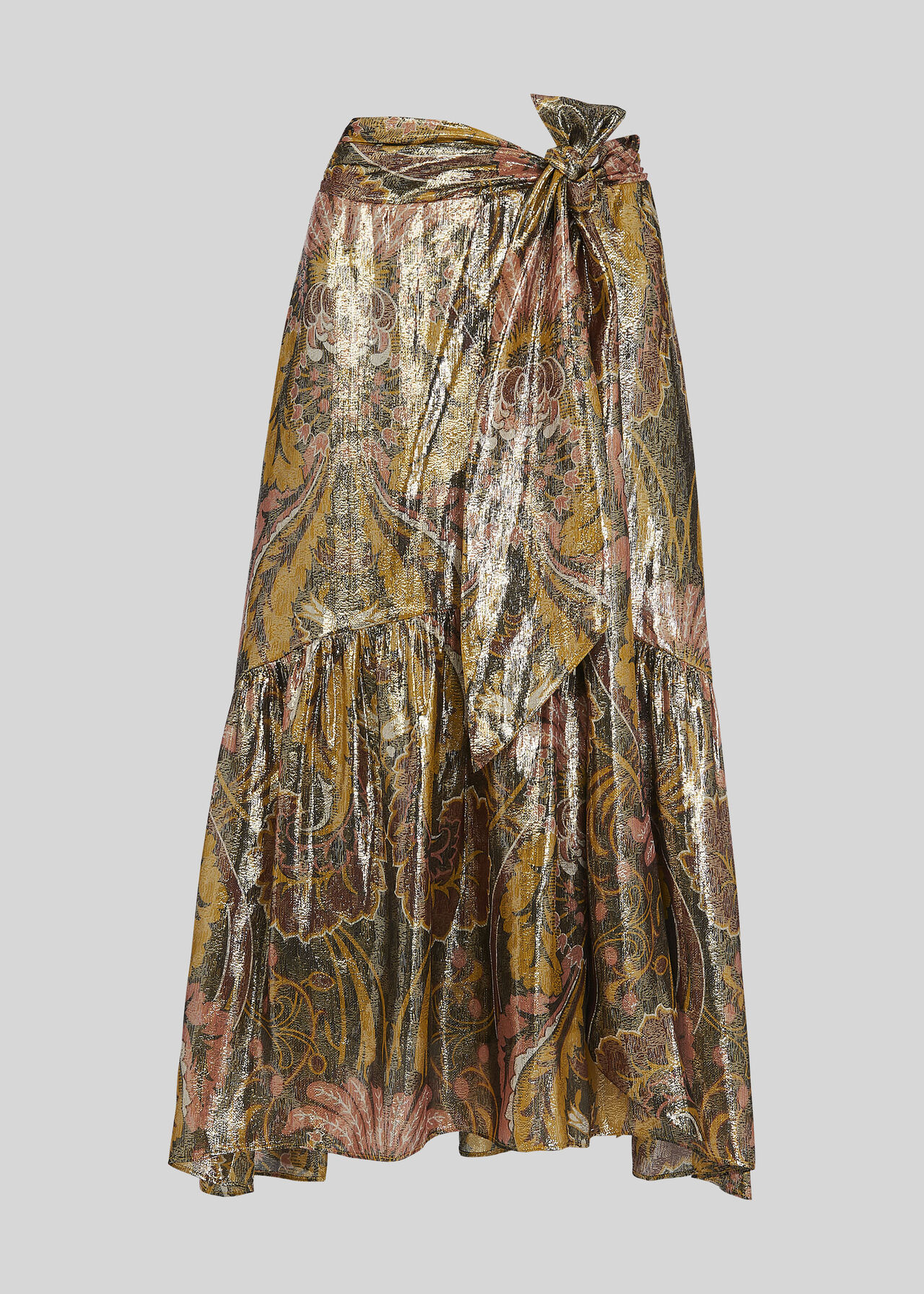 Paisley Metallic Skirt Multicolour