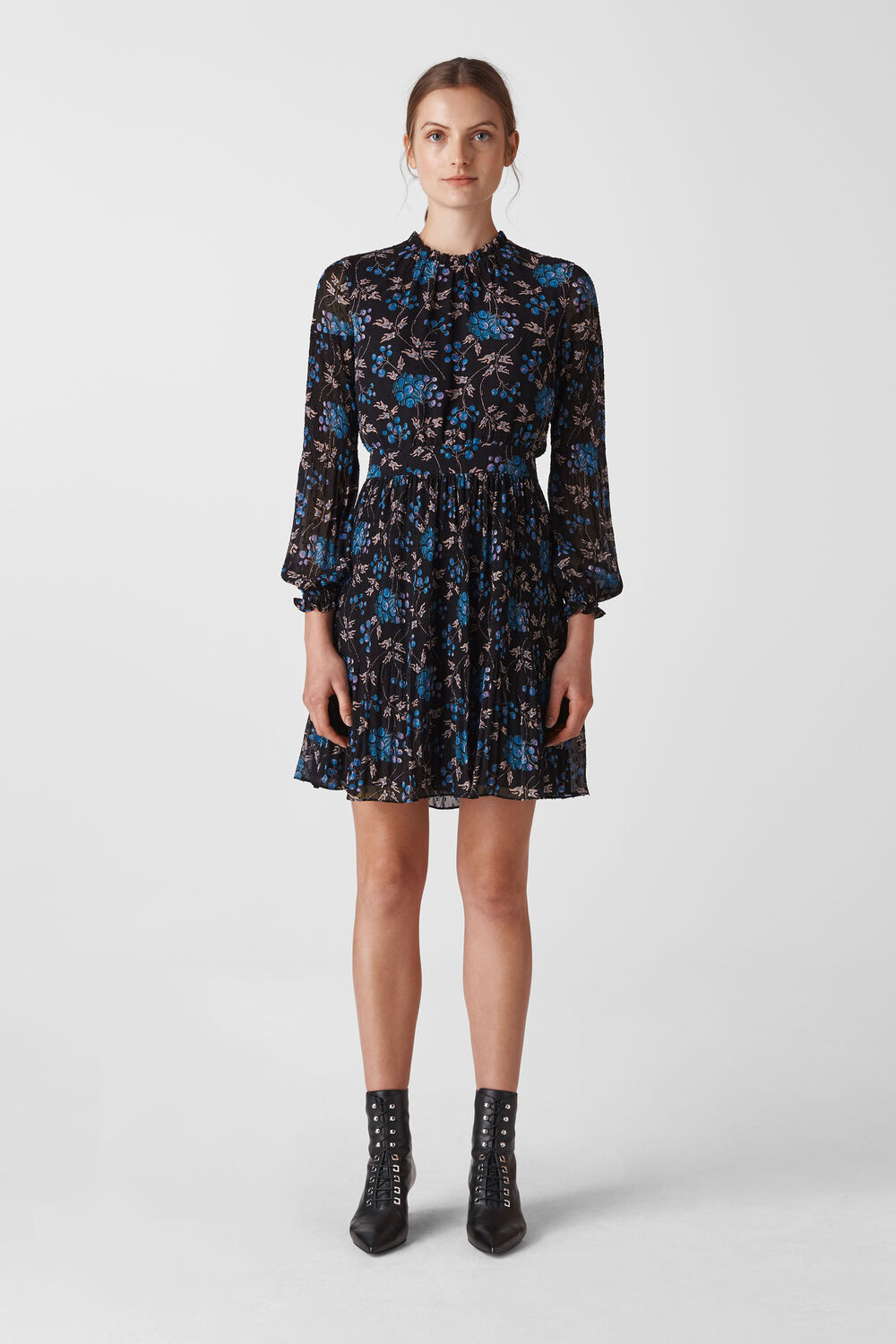Elderberry Print Dobby Dress Black/Multi