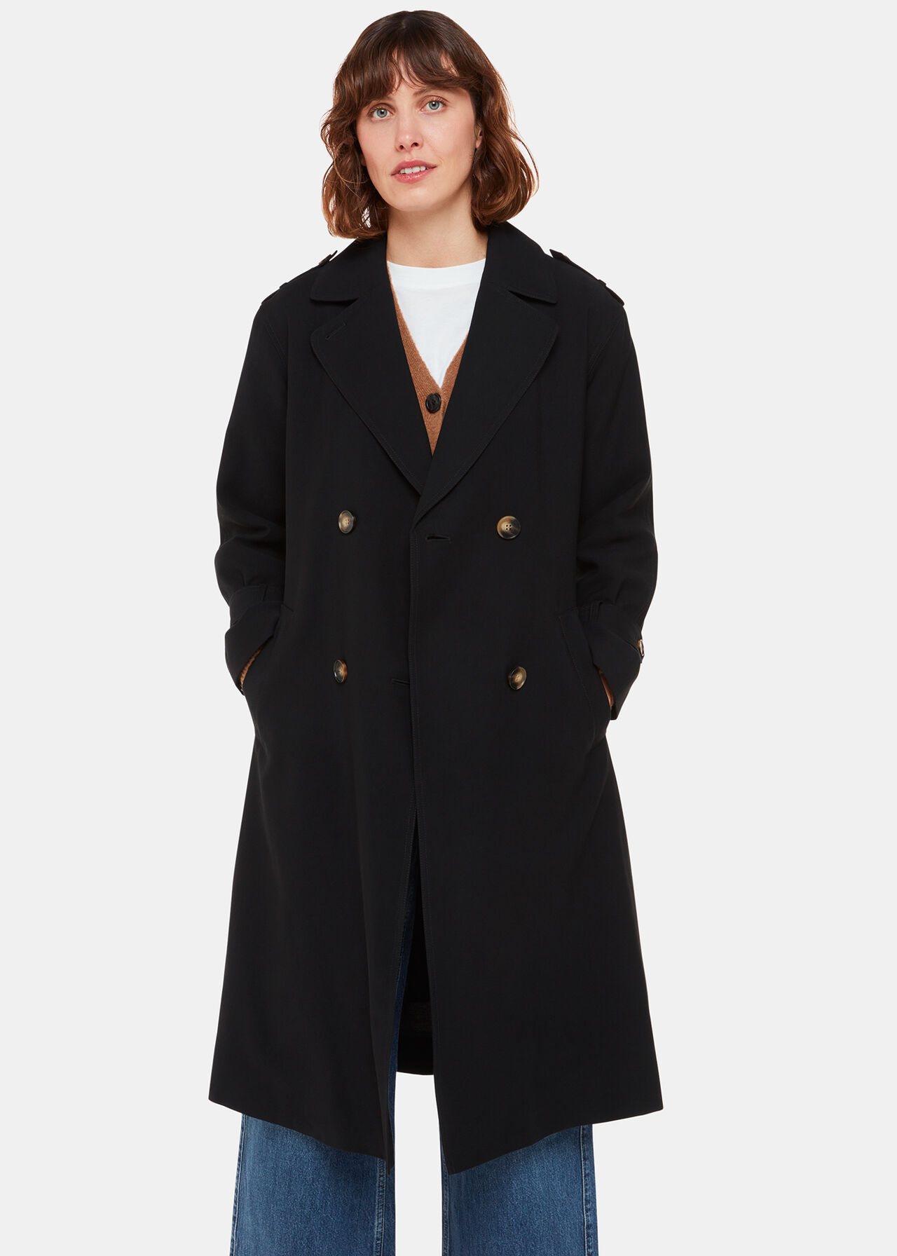 Black Riley Trench Coat WHISTLES