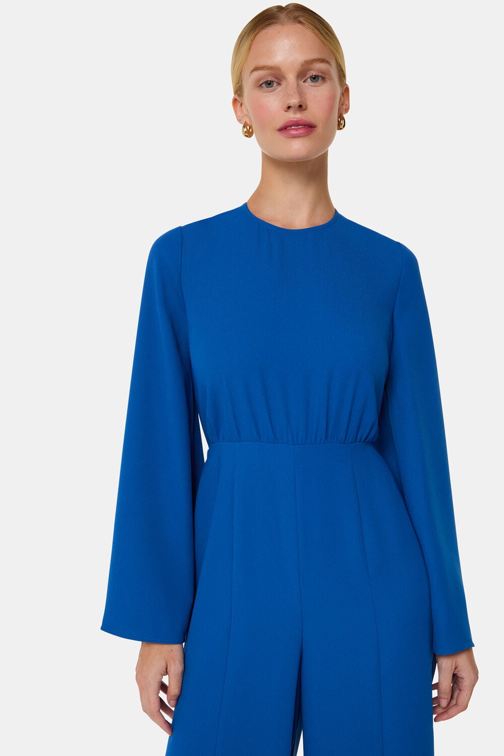 Blue Bonnie Gathered Jumpsuit