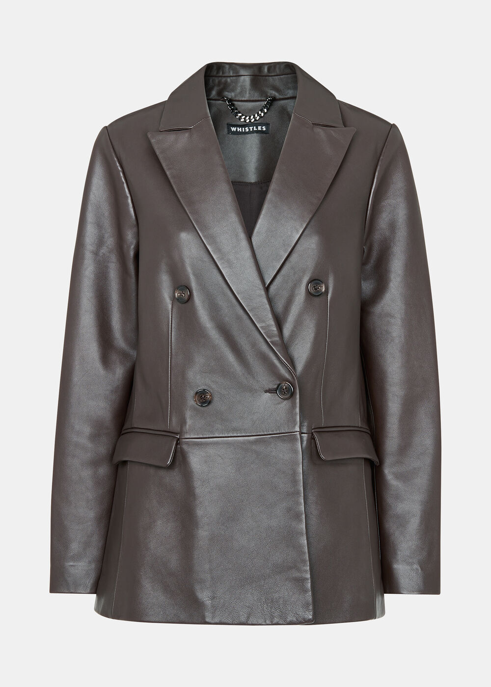 Aliza Waisted Leather Blazer