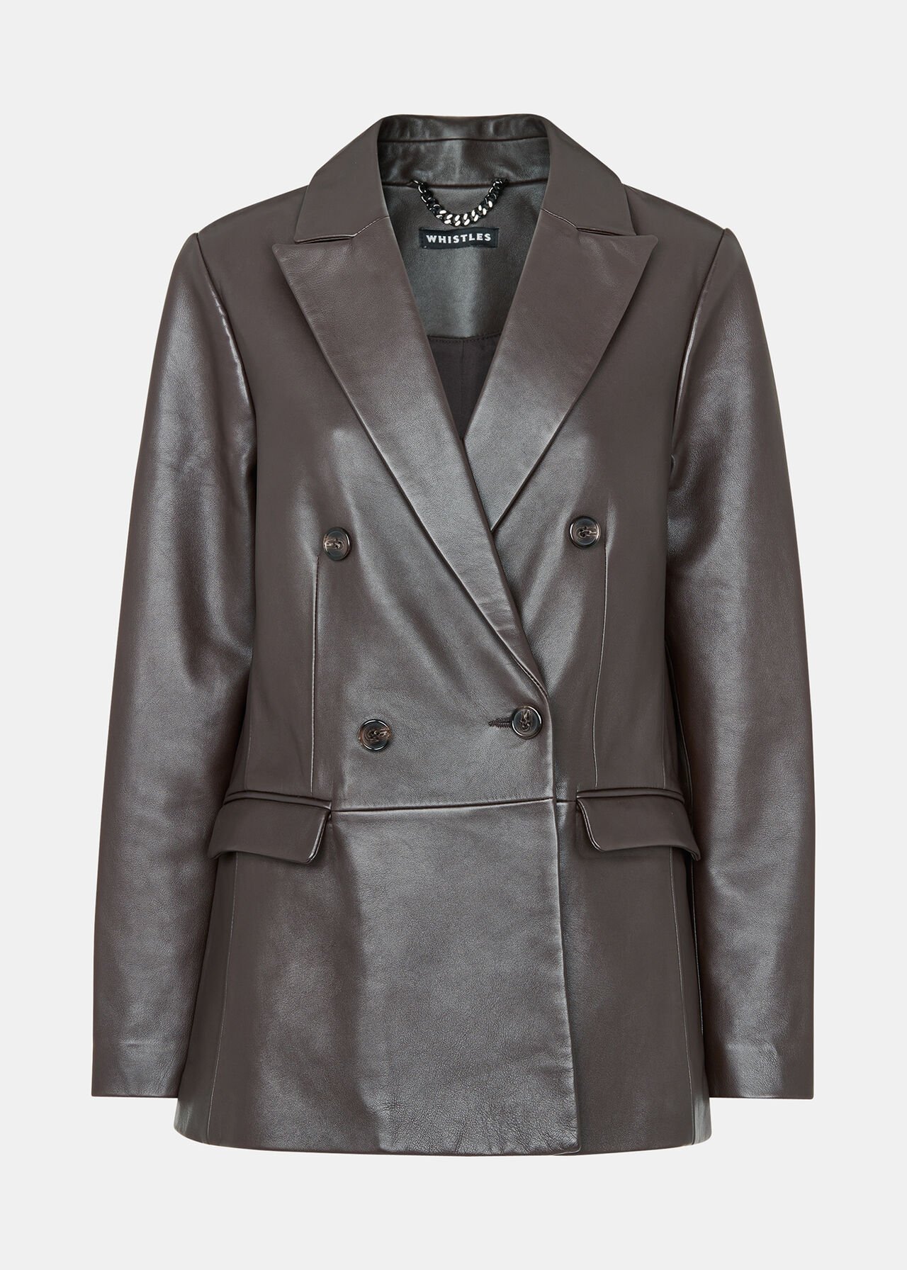 Aliza Waisted Leather Blazer
