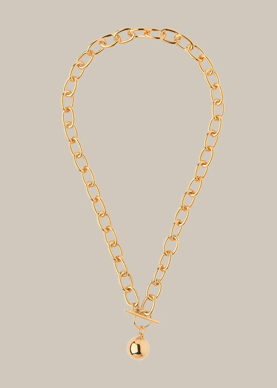 Chunky Bar and Sphere Necklace