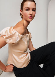 Julia Bardot Frill Sleeve Top