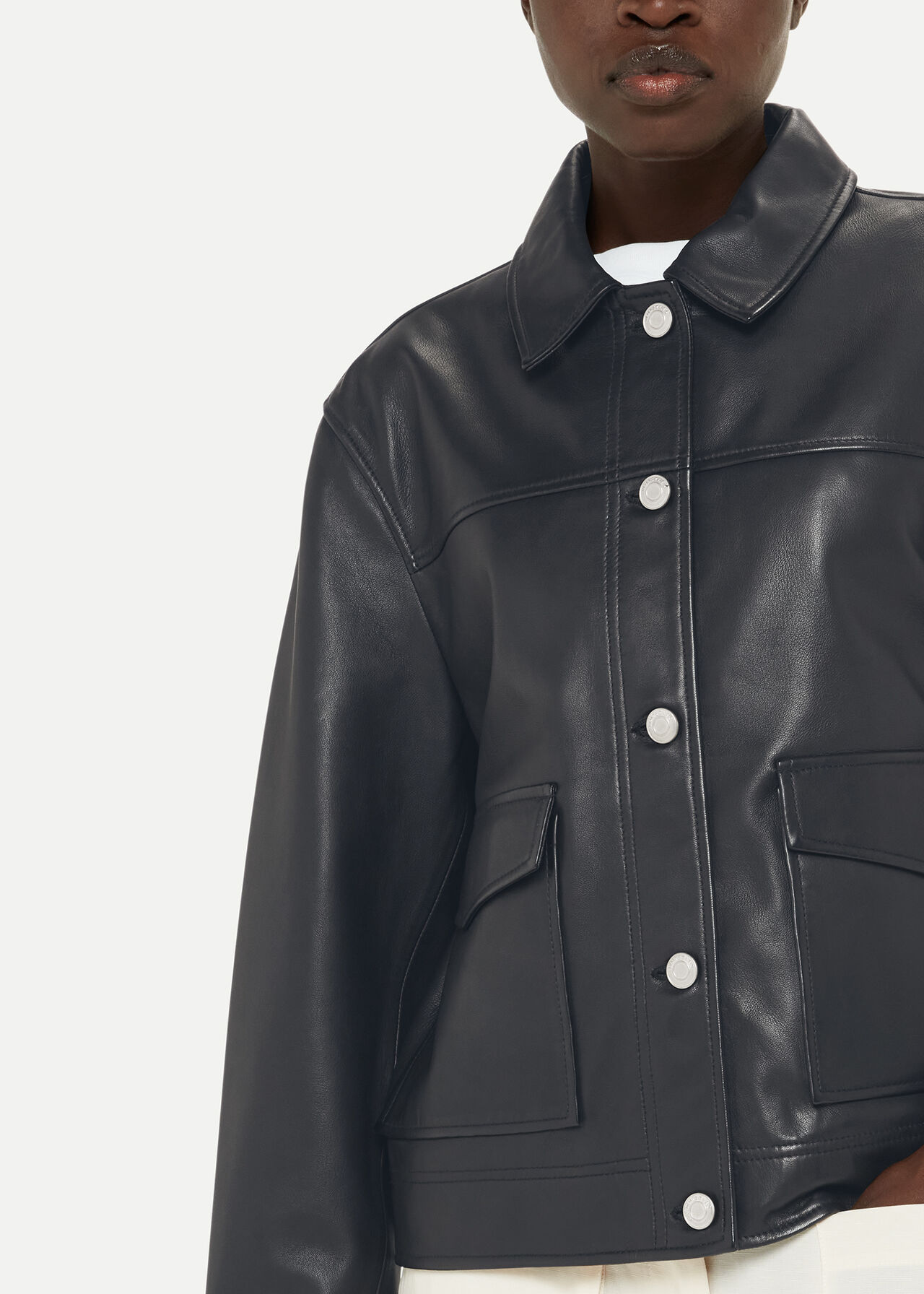 Natia Leather Overshirt