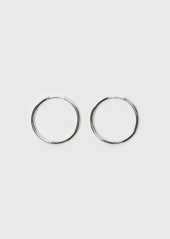 Silver Clean Hoop Earring