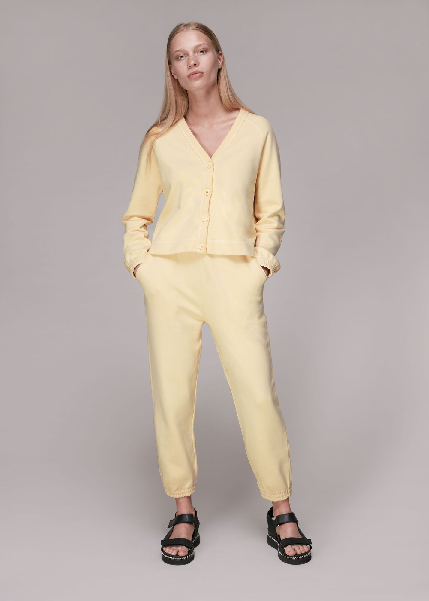 Pale Yellow Sweat Cardigan WHISTLES