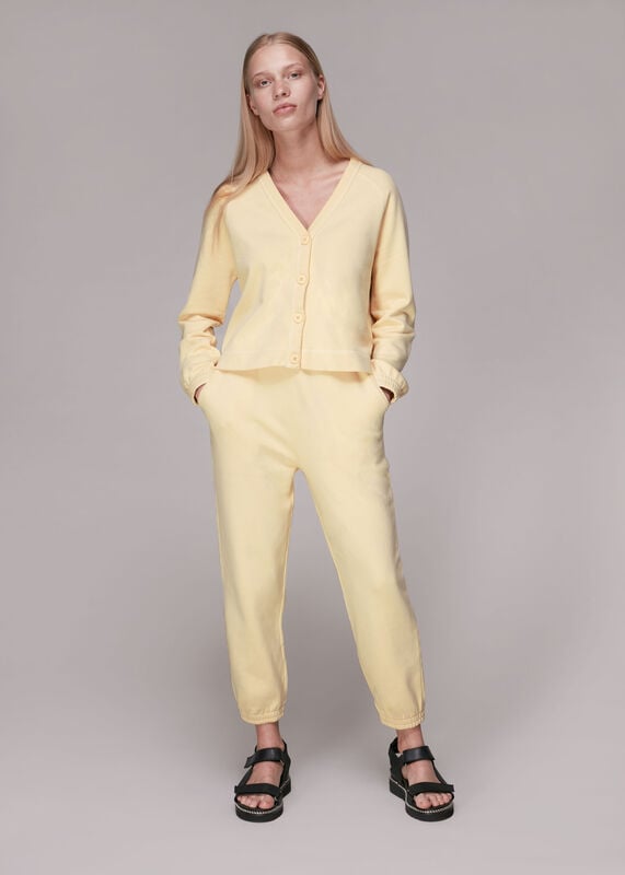 Pale Yellow Sweat Cardigan