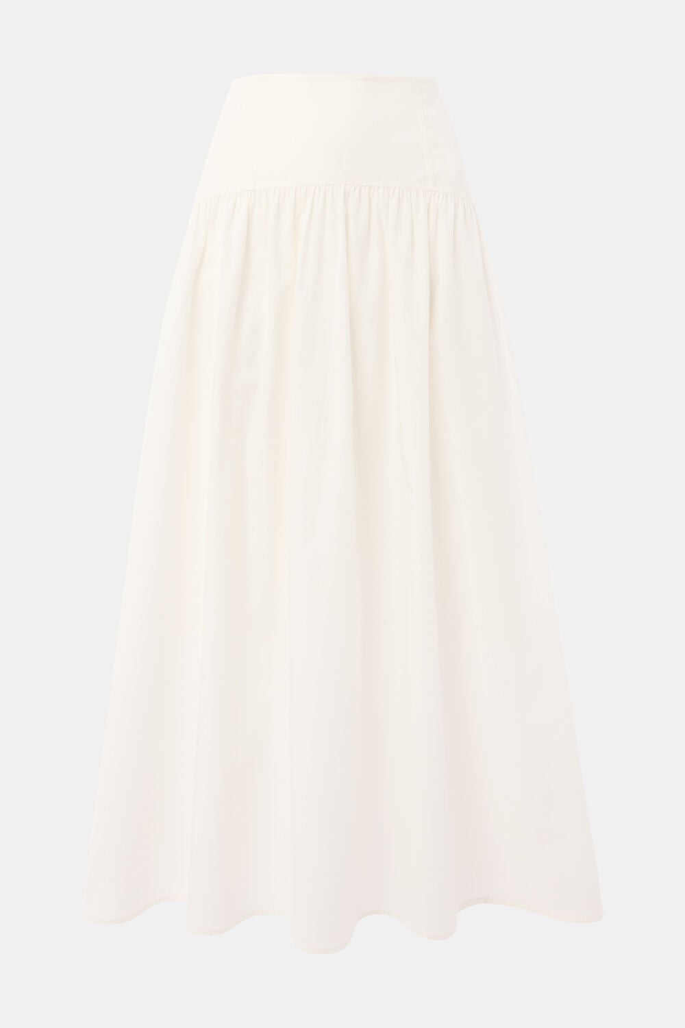 Cotton Waisted Midi Skirt